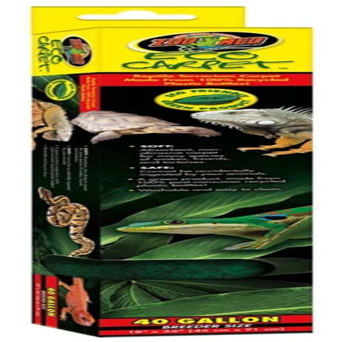 Zoo Med Eco Carpet Reptile Terrarium Carpet Green 40 Gal, Breeder Size, 15 In X 36 In