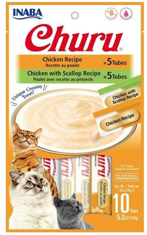 Image of Inaba Churu Chicken and Chicken with Scallop Recipe Variety Creamy Cat Treat