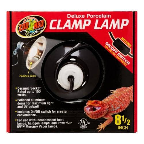 Zoo Med Deluxe Porcelain Clamp Lamp for Reptiles