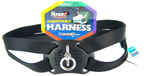 Image of Coastal Pet Size Right Nylon Adjustable Harness - Black
