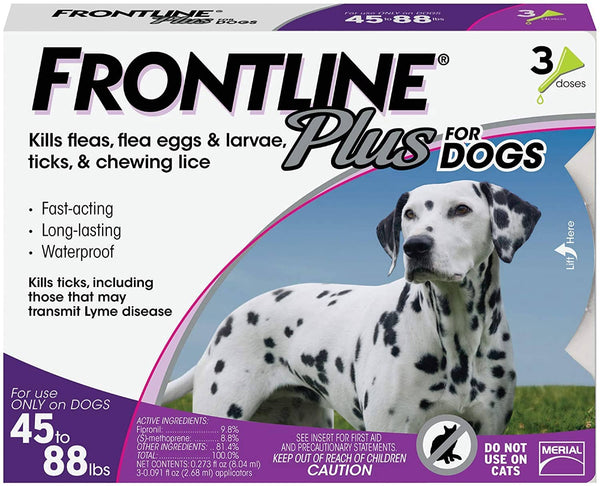 Frontline Plus for Dogs 45-88 LB Flea & Tick Treatment