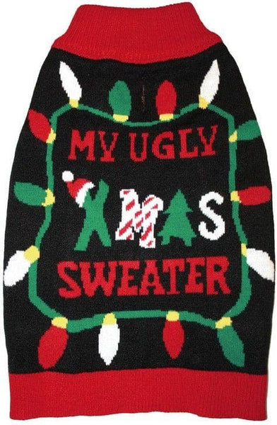 Image of Fashion Pet Black Ugly XMAS Dog Sweater