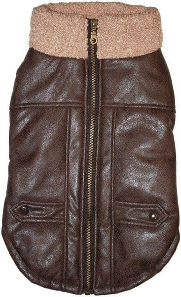 Image of Fashion Pet Brown Bomber Dog Jacket