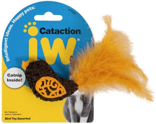 Image of JW Pet Cataction Catnip Bird Cat Toy With Feather Tail