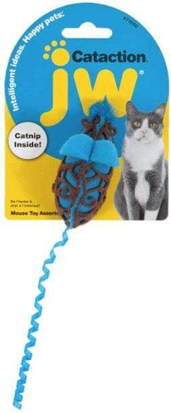 Image of JW Pet Cataction Catnip Mouse Cat Toy With Rope Tail