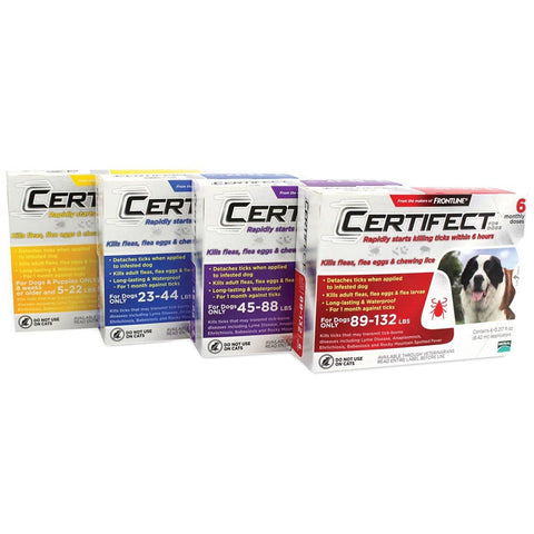 Certifect Flea and Tick Treatment for Dogs 1 month, 3 month, 6 month, certifect, flea, flea and tick, tick, topical, treatment Pets Go Here, petsgohere