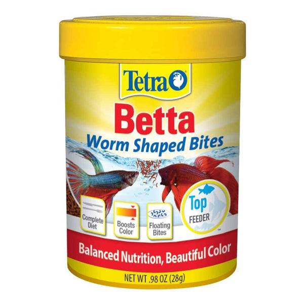 Tetra Betta Worm Shaped Bites 0.98 OZ fish accessories Pets Go Here, petsgohere
