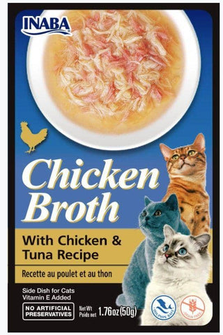 Image of Inaba Chicken Broth with Chicken and Tuna Recipe Side Dish for Cats