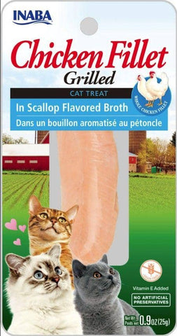 Image of Inaba Chicken Fillet Grilled Cat Treat in Scallop Flavored Broth