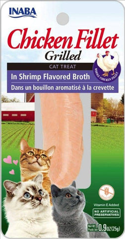 Image of Inaba Chicken Fillet Grilled Cat Treat in Shrimp Flavored Broth