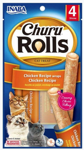 Image of Inaba Churu Rolls Cat Treat Chicken Recipe wraps Chicken Recipe