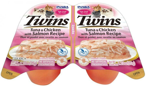 Image of Inaba Twins Tuna and Chicken with Salmon Recipe Side Dish for Cats