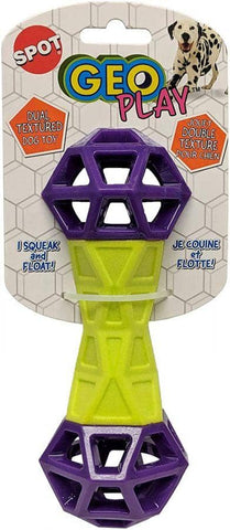 Image of Spot Geo Play Dumbbell Dual Texure Dog Toy Assorted