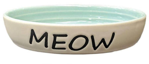 Image of Spot Oval Green Meow Dish 6"