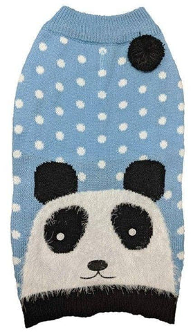 Image of Fashion Pet Panda Dog Sweater Blue
