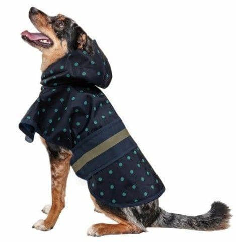Image of Fashion Pet Polka Dot Dog Raincoat Navy