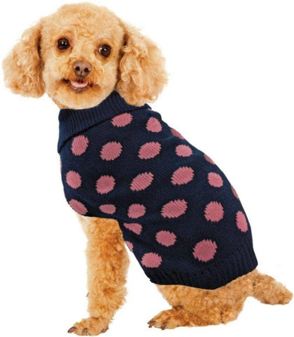 Image of Fashion Pet Contrast Dot Dog Sweater Pink