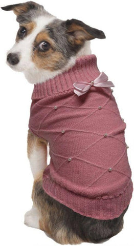 Image of Fashion Pet Flirty Pearl Dog Sweater Pink