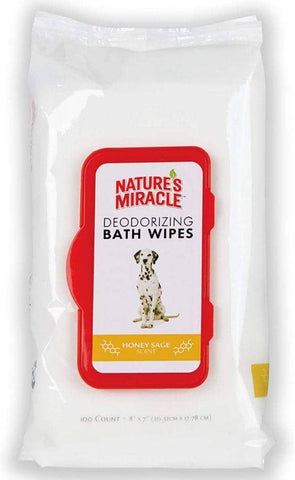 Image of Natures Miracle Deodorizing Dog Bath Wipes Honey Sage