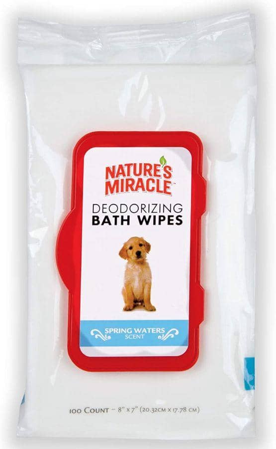 PetsGoHere: Natures Miracle Deodorizing Dog Bath Wipes Spring Waters - 100  count – Pets Go Here