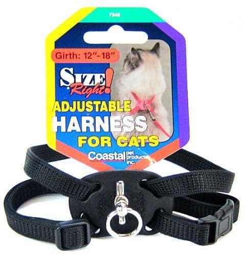 Image of Coastal Pet Size Right Nylon Adjustable Cat Harness - Black