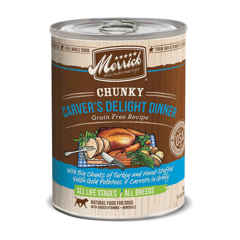 Merrick Chunky Grain Free Carvers Delight Dinner Canned Dog Food