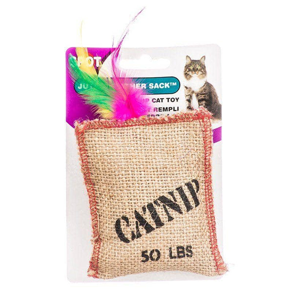 Image of Spot Jute & Feather Sack with Catnip Cat Toy