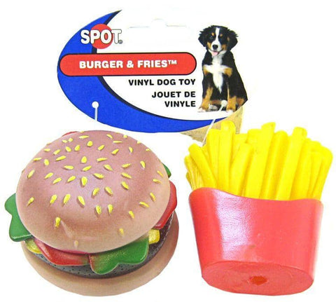 Image of Spot Vinyl Hamburger & Fries Dog Toy