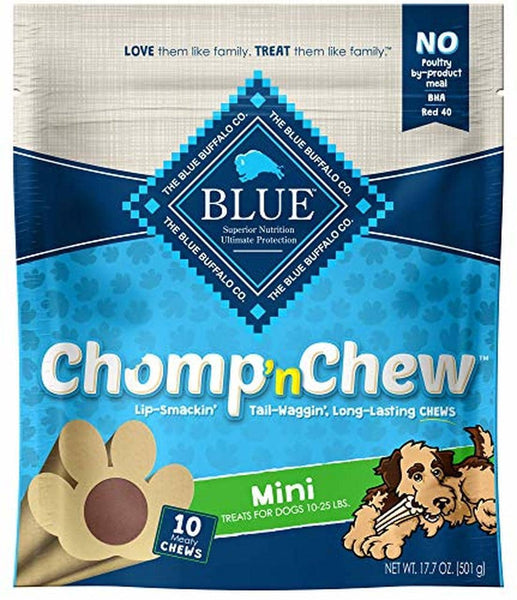 Blue Chomp N Chew Dog Treats Mini 10 Ct