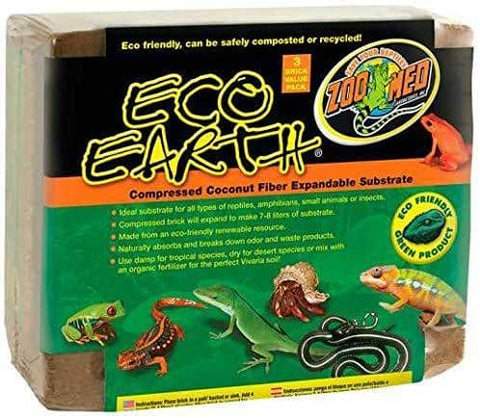 Zoo Med Eco Earth Compressed Coconut Fiber Substrate 3 Pack