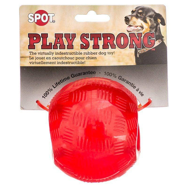 Image of Spot Play Strong Rubber Ball Dog Toy - Red