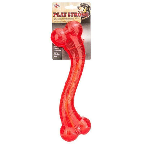 Image of Spot Play Strong Rubber Stick Dog Toy - Red