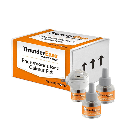 ThunderEase Multicat Calming Pheromone Diffuser Kit anxiety, calming, cat, diffuser, drug-free, kit, pheromones, thunderease Pets Go Here, petsgohere
