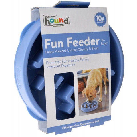 Image of Outward Hound Fun Feeder Slo Bowl - Blue