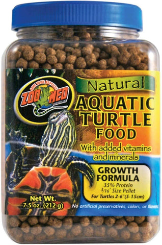 Zoo Med Natural Aquatic Turtle Food - Growth Formula Pellets 7.5 oz