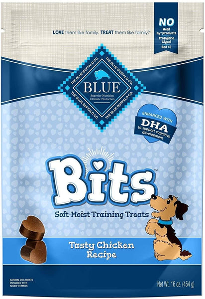 Blue Buffalo Blue Bits Tasty Chicken Recipe Soft-Moist Training Dog Treats, 16 Oz