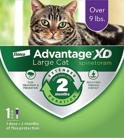Advantage® XD Large Cat Flea Prevention & Treatment Over 9 lbs, 1 Topical Dose, 2-Month Coverage, Long-Lasting…