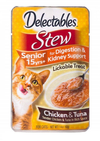 Image of Hartz Delectables Stew Senior Cat Treats - Chicken & Tuna