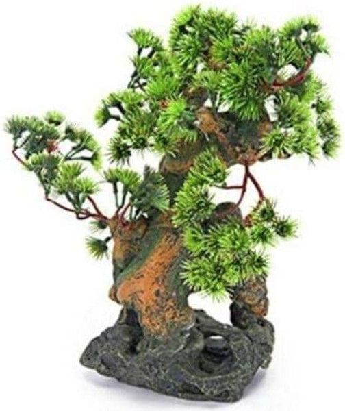 Image of Penn Plax Bonsai Tree on Rocks Aquarium Ornament