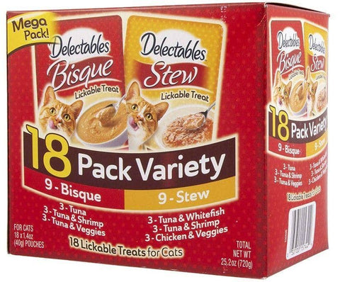 Image of Hartz Delectables Bisque & Stew Lickable Treat for Cats - Variety Pack