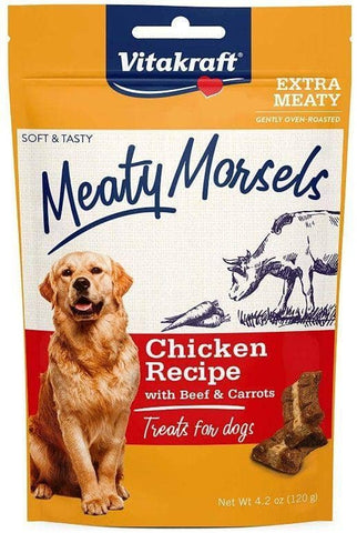 Image of Vitakraft Meaty Morsels Mini Chicken Recipe with Beef and Carrots Dog Treat