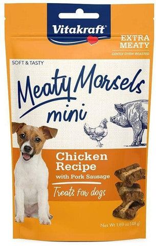 Image of Vitakraft Meaty Morsels Mini Chicken Recipe with Pork Sausage Dog Treat