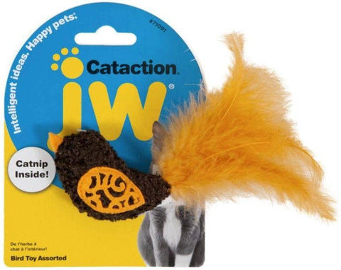 Image of JW Pet Cataction Catnip Bird Cat Toy With Feather Tail 