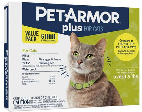 Image of PetArmor Plus Flea and Tick Treatment for Cats (Over 1.5 Pounds)