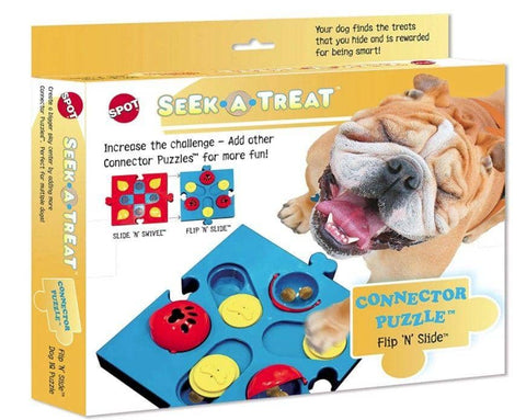 Image of Spot Seek-A-Treat Flip 'N Slide Connector Puzzle Interactive Dog Treat and Toy Puzzle