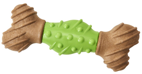 Bam-Bone Dental Bone Dog Toy Green/Brown 1ea/6 in