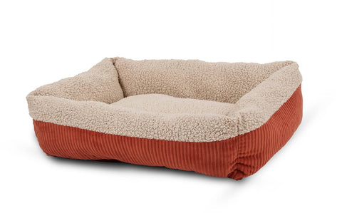 Aspen Self Warming Rectangular Dog Lounger Bed Barn Red, Cream 1ea/30 In X 24 in, Medium