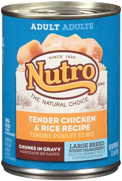 Nutro Products Weight Management Tender Chicken & Rice Large Breed Canned Dog Food 12ea/12.5 oz, 12 pk